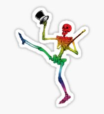Depression Skeleton: Showtime! ROYGBIV Sticker