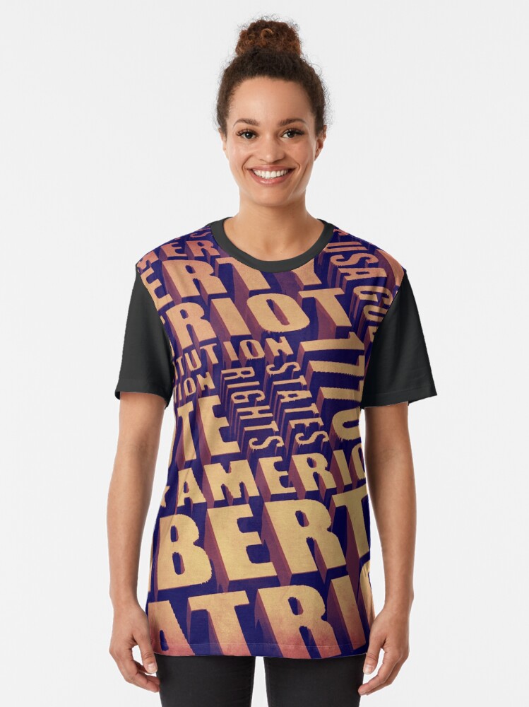 Alternate view of Patriotic Typography Graphic T-Shirt