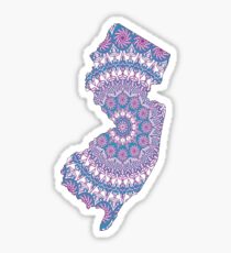 New Jersey Purple Mandala Sticker