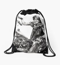 Daryl on his motorcycle Drawstring Bag