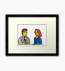 Simpsons Style Mulder and Scully - X Files Framed Print