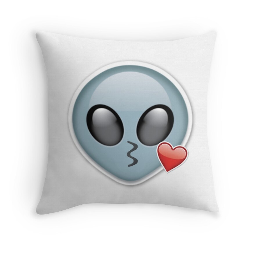 alien emoji pillow