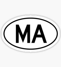 Massachusetts (MA) Oval Sticker Sticker