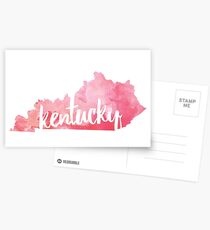 Kentucky - Pink Watercolor Postcards