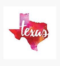 Texas - watercolor Photographic Print