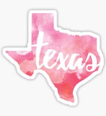 Texas - pink watercolor Sticker
