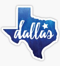 Dallas, Texas - blue watercolor Sticker