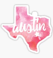 Austin, Texas - pink watercolor Sticker