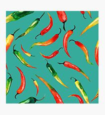 - Chilli pattern (turquoise) - Photographic Print