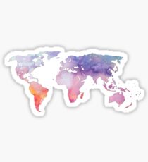 Watercolor World Map Sticker
