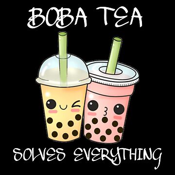 Boba milk tea with glasses Sticker for Sale by c4k5llc