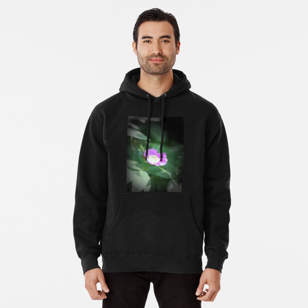 Old fashioned pink rose, near Trojan pond, Oregon Pullover Hoodie