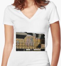 Patriotic Train Women's Fitted V-Neck T-Shirt
