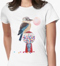 Bird gumball machine Kookaburra Women's Fitted T-Shirt