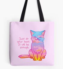 "Ihr Bestes ist genug" Sunset Cat Tote Bag
