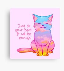 "Your Best Is Enough" Sunset Cat Canvas Print