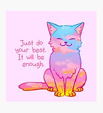"Your Best Is Enough" Sunset Cat Photographic Print