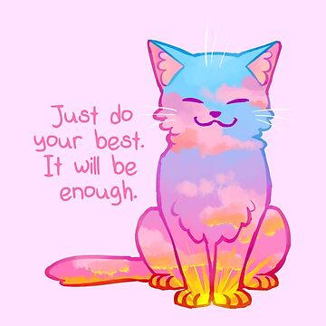 Artwork thumbnail, "Your Best Is Enough" Sunset Cat by thelatestkate