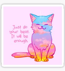 "Your Best Is Enough" Sunset Cat Sticker