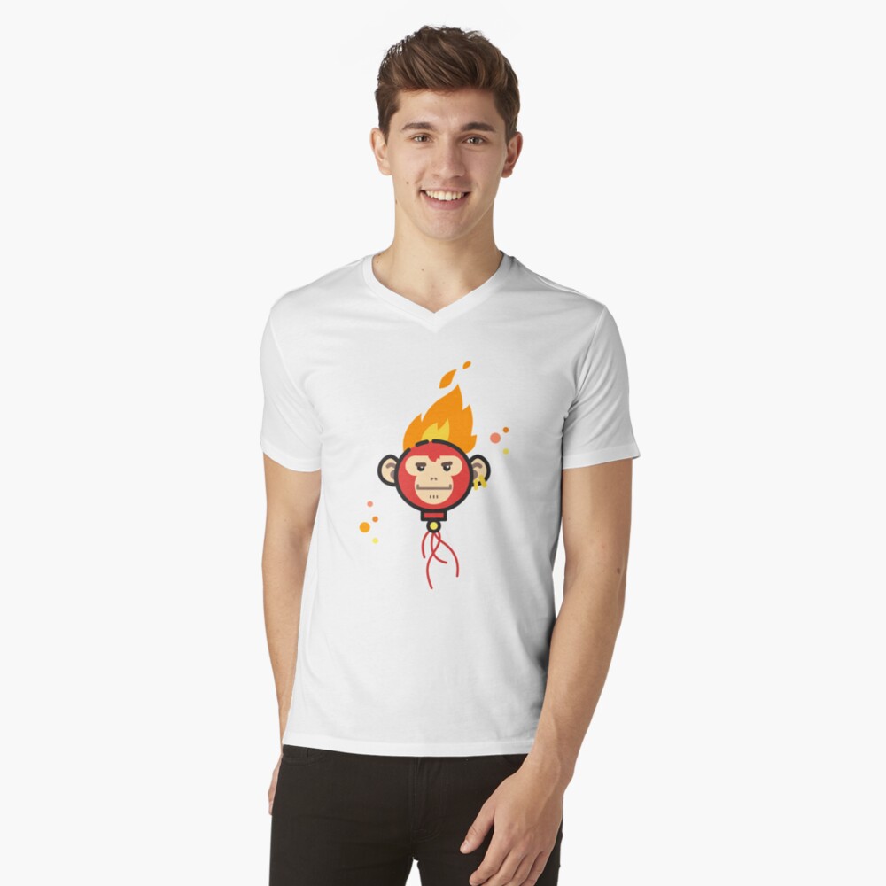 Fire Monkey V-Neck T-Shirt