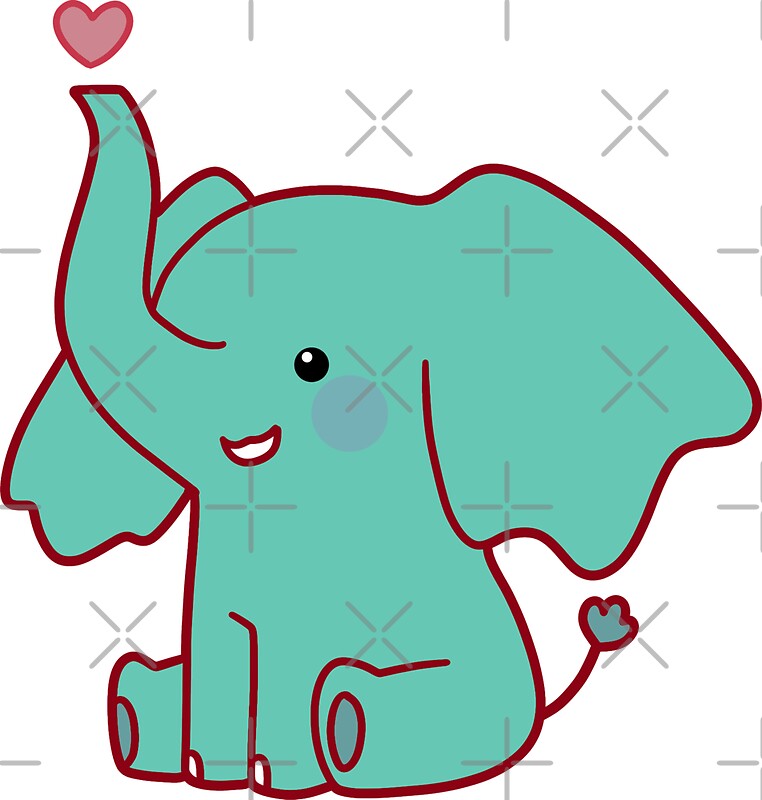 Kawaii Elephant Stickers Redbubble