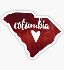 Columbia, South Carolina - red watercolor Sticker