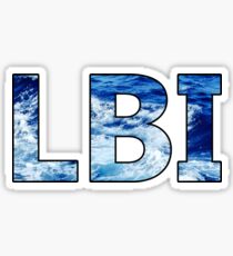 Long Beach Island Wave Letters Sticker