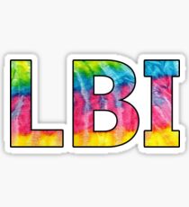 Long Beach Island Tie Dye Letters Sticker