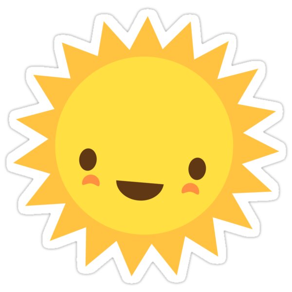 "Cute kawaii sun cartoon character" Stickers by Mhea | Redbubble