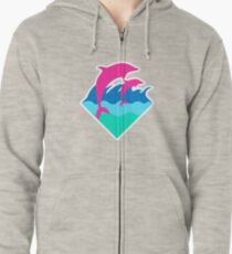Pink Dolphin Zipped Hoodie