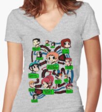 Scott pilgrim relationships Women's Fitted V-Neck T-Shirt