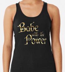 Camiseta con espalda nadadora Labyrinth Babe With The Power (negro bg)