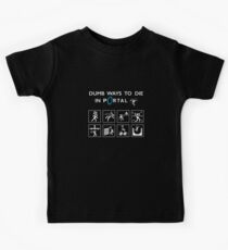 Dumb ways to die in Portal Kids T-Shirt