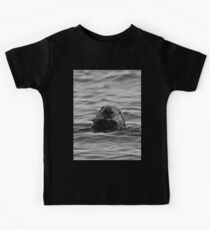 BW Smiling Sea Otter-Seward Alaska Kids Tee