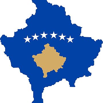 Flag Map of Kosovo | Photographic Print