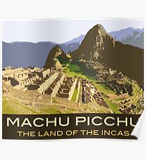 Póster Diseño de recuerdo conmemorativo de Machu Picchu, en estilo vintage de carteles de viaje
