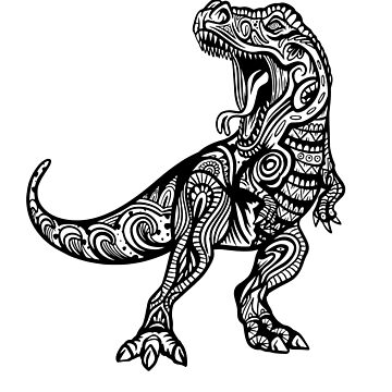 desenhos de mandala de dinossauro tiranossauro rex para colorir 7819193  Vetor no Vecteezy