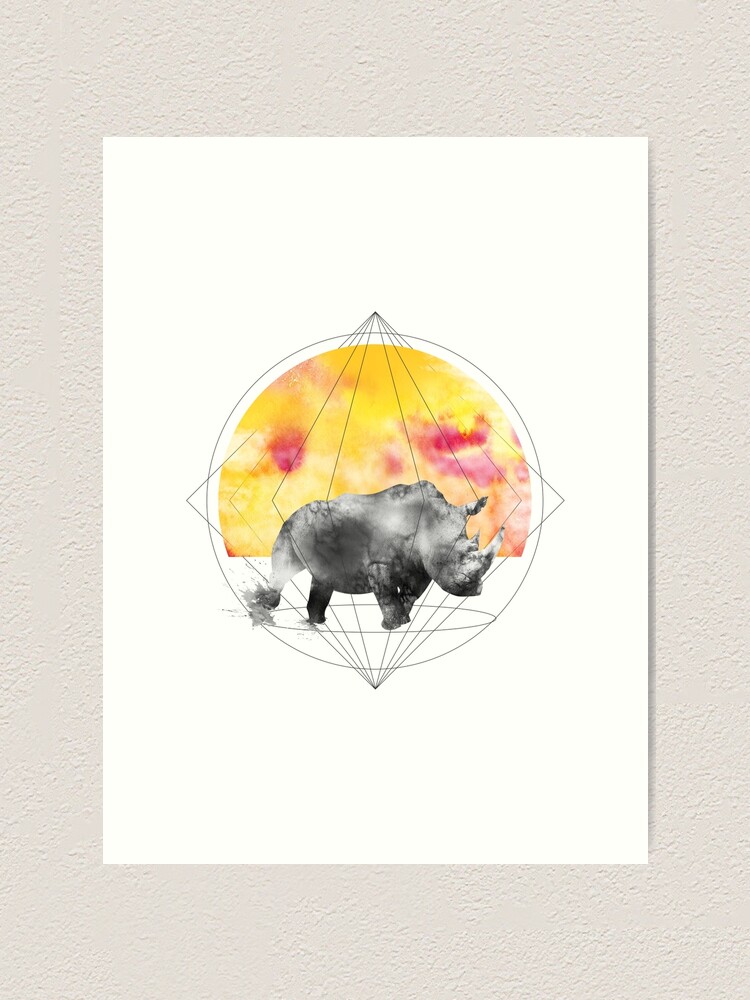 Alternate view of sunset rhino Art Print