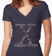 Wisdom of X-Files (Gray) Women's Fitted V-Neck T-Shirt