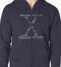 Wisdom of X-Files (Gray) Zipped Hoodie