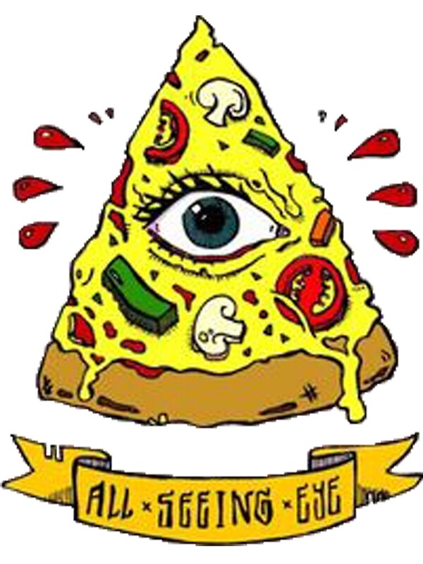 "Illuminati All Seeing Eye Pizza Cartoon" Art Prints by HydraYT | Redbubble