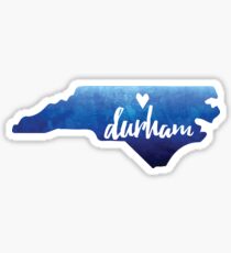 Durham, North Carolina - blue watercolor Sticker