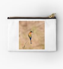 Red-throated Bee-eater, brown background Zipper Pouch