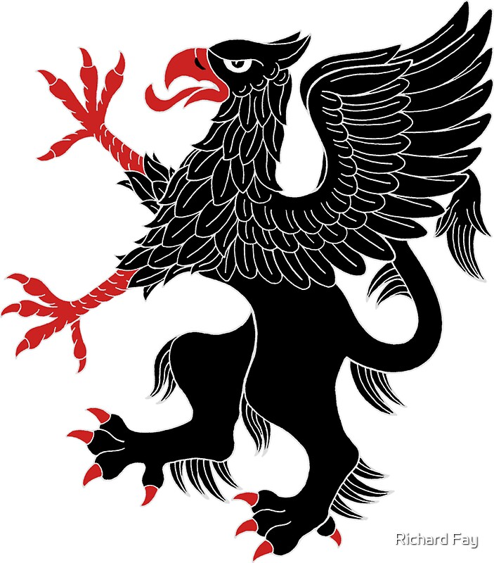 "Black Griffin" Stickers by Richard Fay | Redbubble