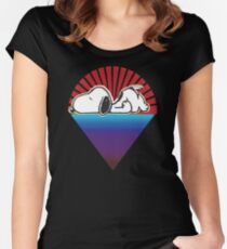 snoopy down under the stars Women's Fitted Scoop T-Shirt