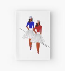 Red & Blue Hat Lady Illustration Hardcover Journal