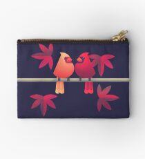 Northern cardinals on a Japanese maple tree Studio Pouch