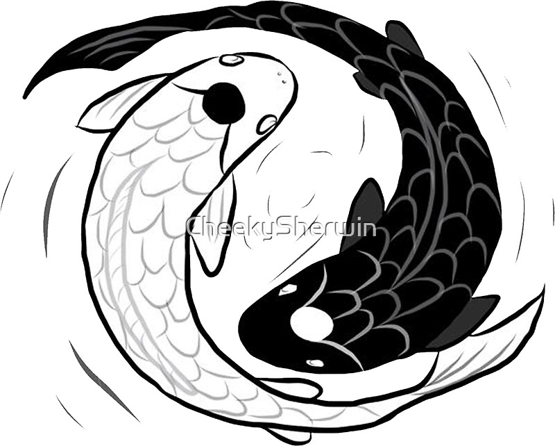 "IPad Drawing of Koi Fish Ying Yang" Stickers by CheekySherwin | Redbubble