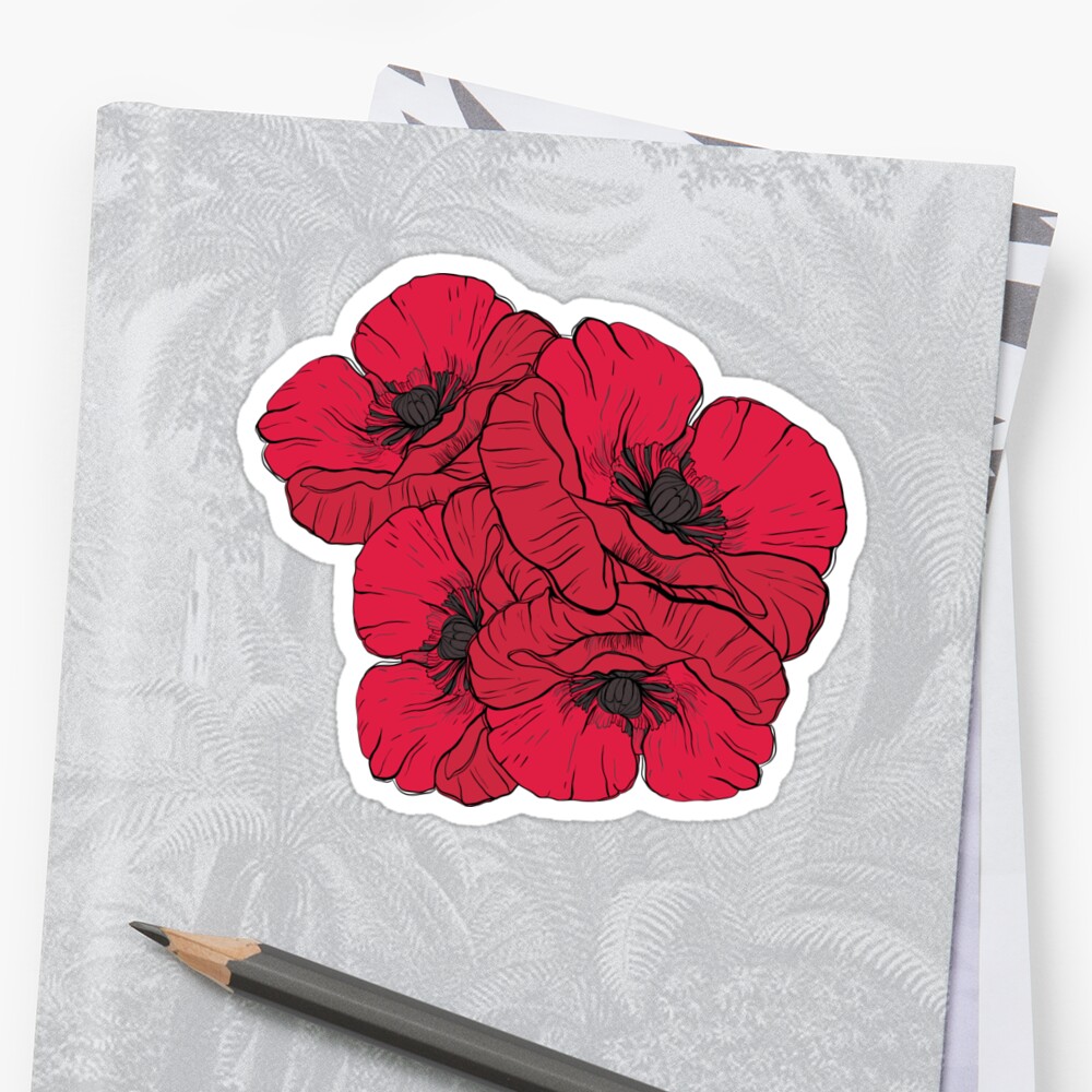 "Poppy" Sticker by evasabrekova | Redbubble