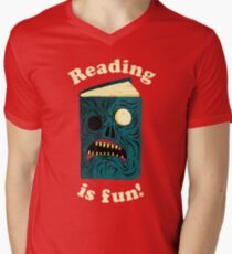 Lesen macht Spaß T-Shirt mit V-Ausschnitt